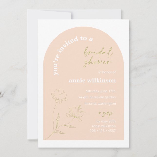 Bridal Shower Invitation Retro Wedding Party A115 (Front)