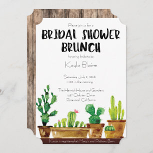 Bridal Shower Invitation - Rustic, Brunch