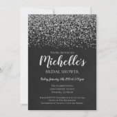 Bridal Shower Invitation, Silver, Black, Bridal Invitation (Front)