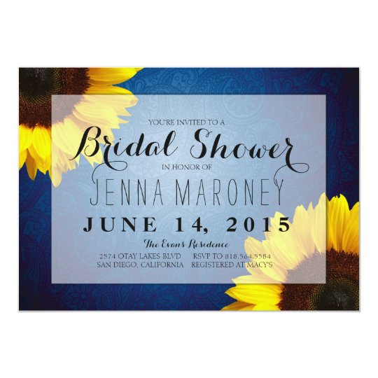 Bridal Shower Invitation Sunflowers & Blue Jeans