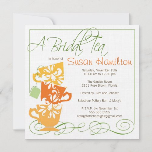 Bridal Shower Invitation - Tea