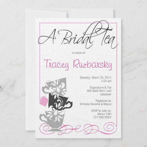 Bridal Shower Invitation - Tea