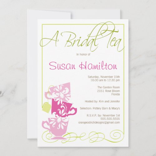 Bridal Shower Invitation - Tea