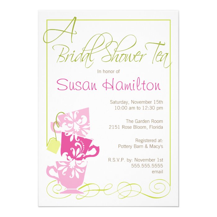 Bridal Shower Invitation   Tea