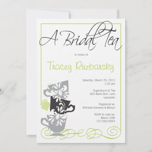 Bridal Shower Invitation - Tea