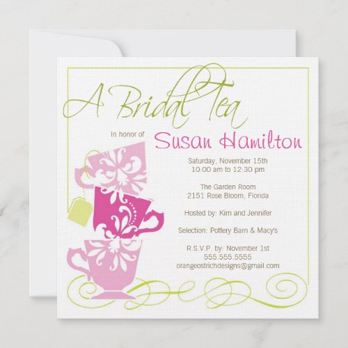 Bridal Shower Invitation - Tea