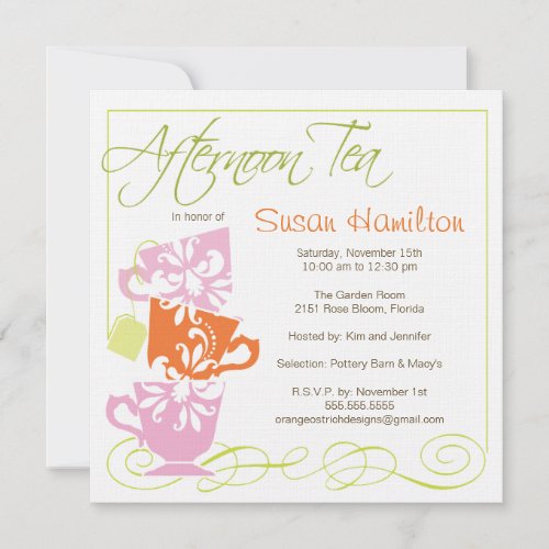 Bridal Shower Invitation - Tea