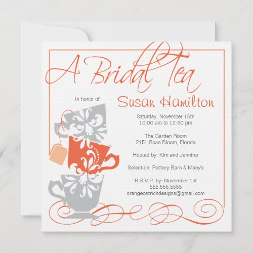 Bridal Shower Invitation - Tea
