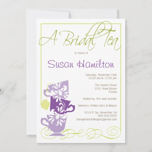 Bridal Shower Invitation - Tea