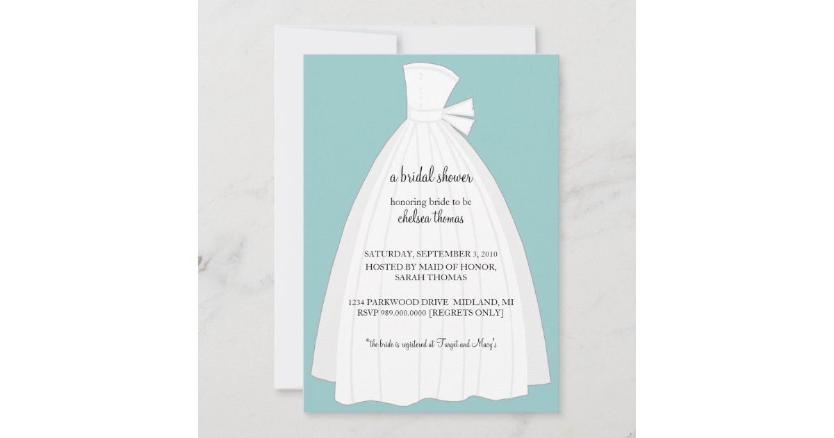 Bridal Shower Invitation {Teal Blue} | Zazzle