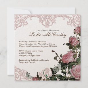 Bridal Shower Invitation - Trellis Rose Vintage