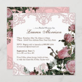 Bridal Shower Invitation - Trellis Rose Vintage (Front/Back)