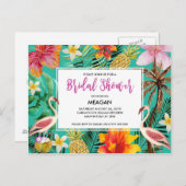 Bridal Shower invitation tropical flamingo (Front/Back)