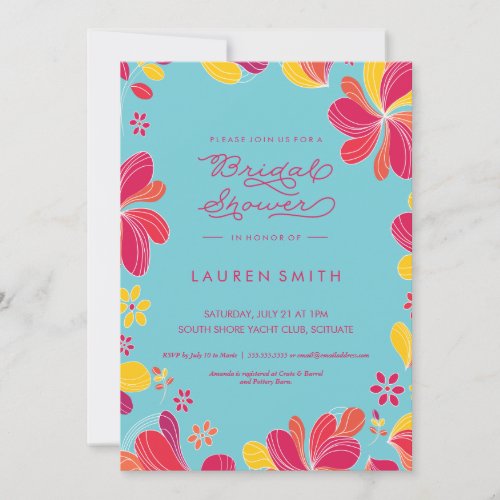 Bridal Shower Invitation Tropical Hawaiian Invitation