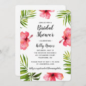 Bridal Shower Invitation Tropical Summer Watercolo (Front/Back)