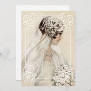 Bridal Shower Invitation Vintage Bride w/Frame