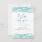 Bridal Shower Invitation - Watercolor, Blue Silver (Front)