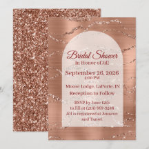 Bridal Shower Invitation Wedding Rose Gold Card