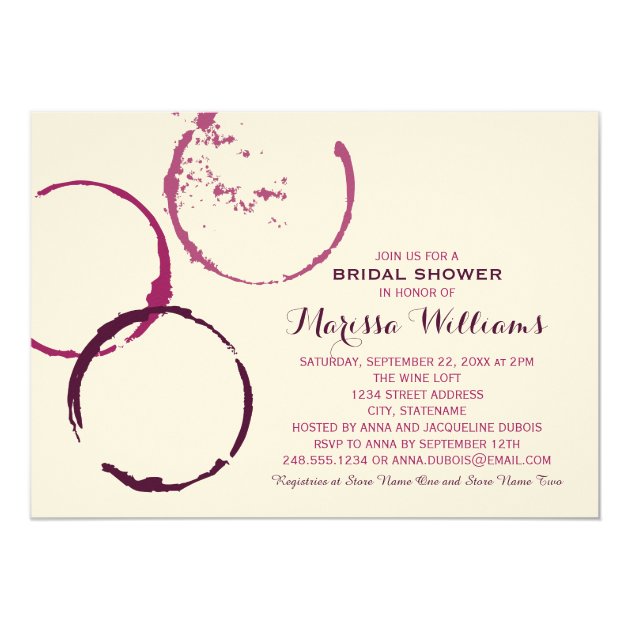 Bridal Shower Invitation | Wine Stain Rings