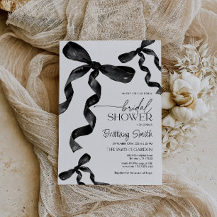 Bridal Shower Invitation with Black bows