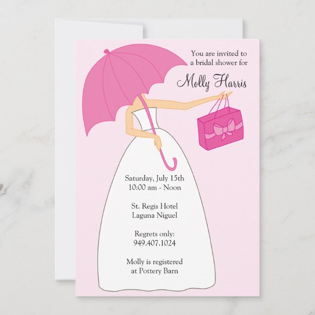 Bridal Shower Invitation with Matching Envelopes (Front)