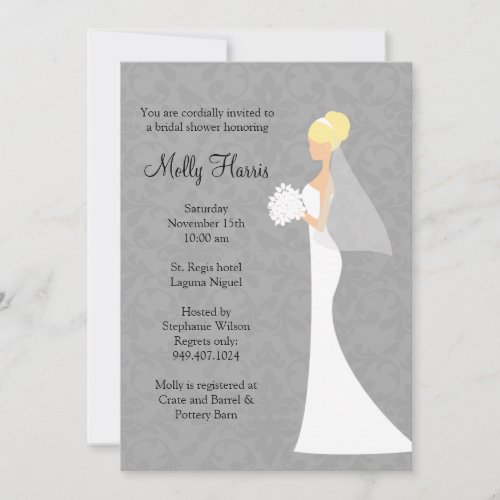 Bridal Shower Invitation with Matching Envelopes