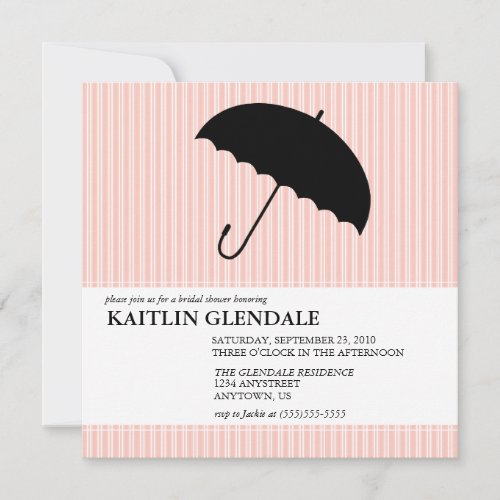 Bridal Shower Invitation with Umbrella