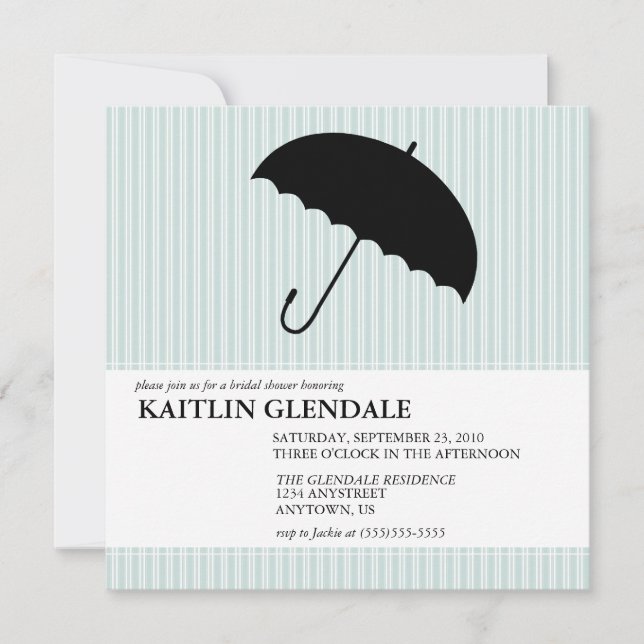 Bridal Shower Invitation with Umbrella (Front)