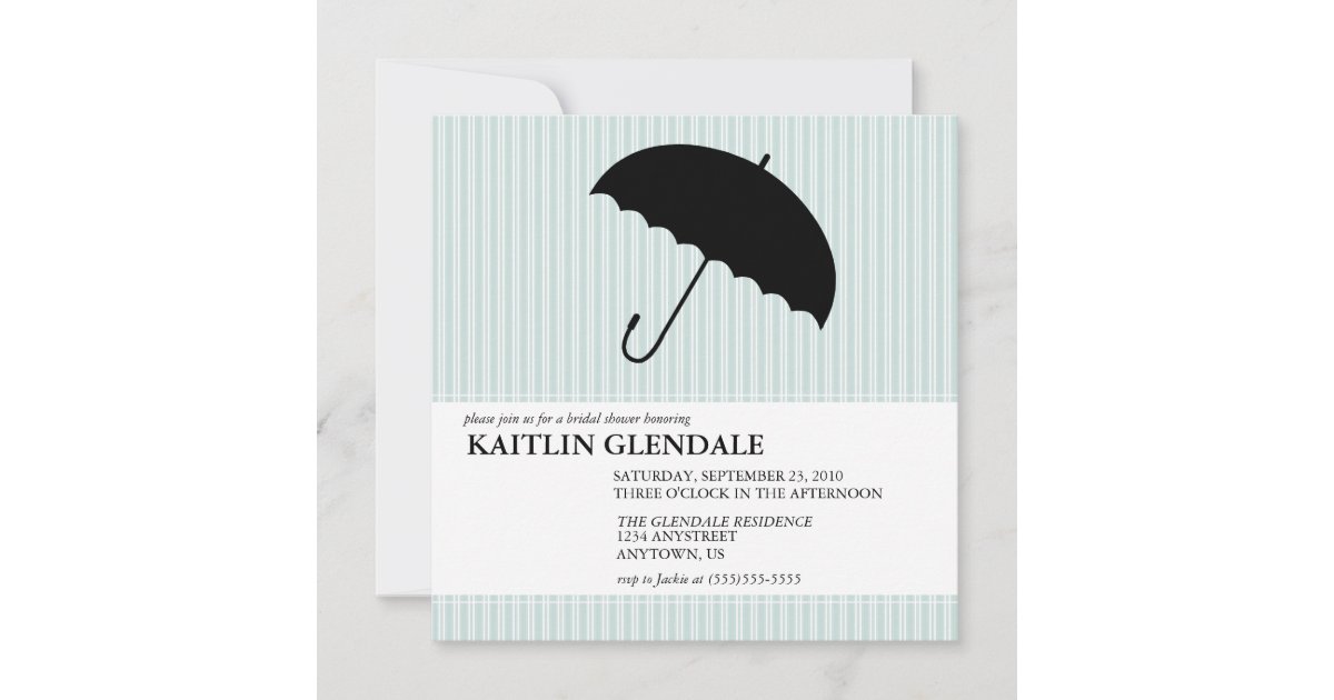 Bridal Shower Invitation with Umbrella Zazzle