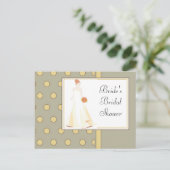 Bridal Shower Invitation-Yellow Polka Dot Invitation Postcard (Standing Front)