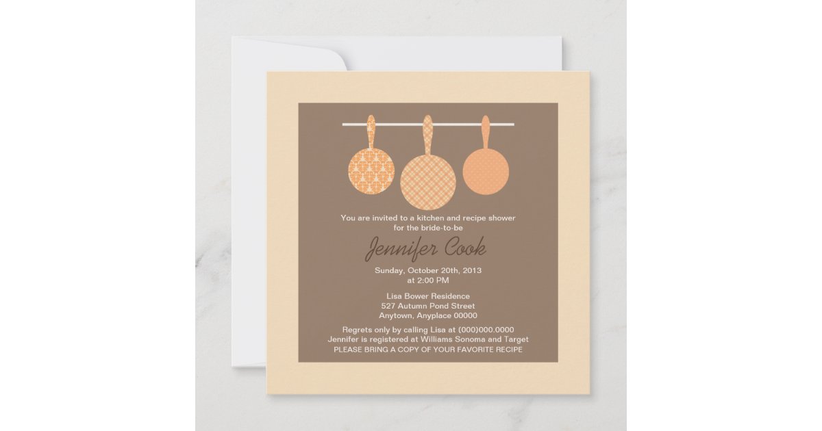 Bridal Shower Invitations Kitchen Cooking Theme | Zazzle