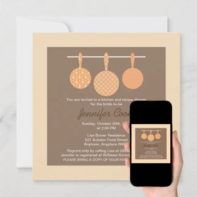 Bridal Shower Invitations Kitchen Cooking Theme Zazzle