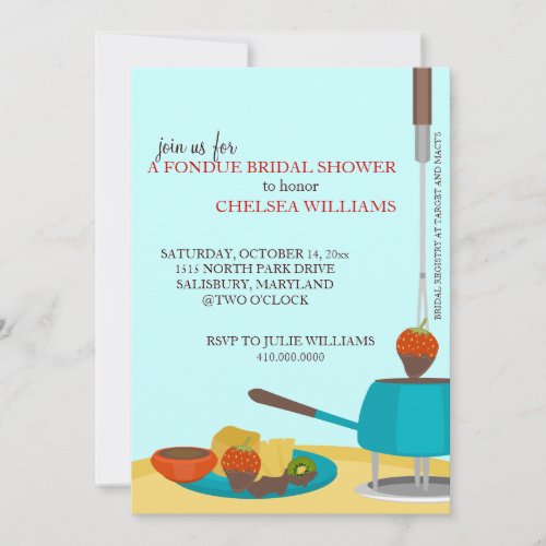Bridal Shower Invitations or Fondue Party