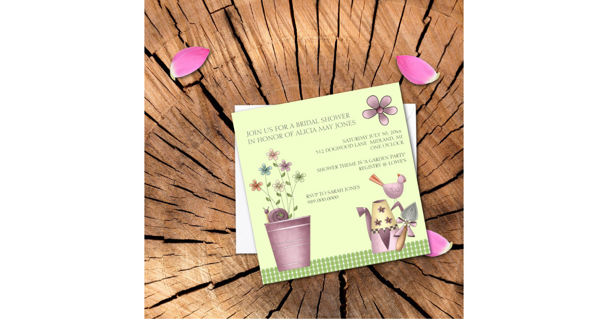 Bridal Shower Invitations Or Garden Party Event Zazzle