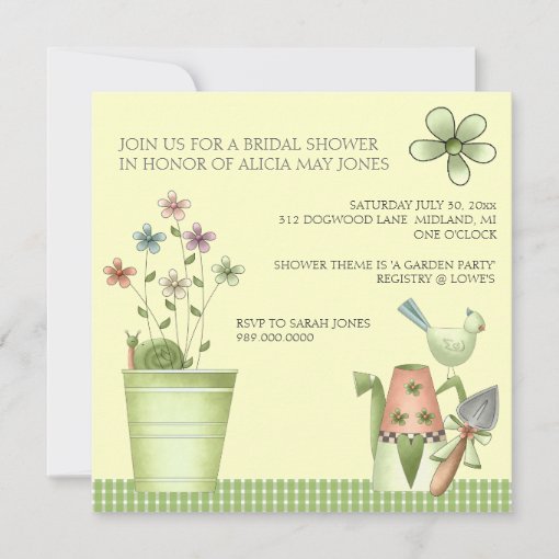 Bridal Shower Invitations Or Garden Party Event Zazzle