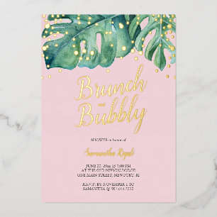 Bridal Shower Invitations Tropical Pink And Green