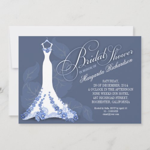 bridal shower invitations with wedding dress