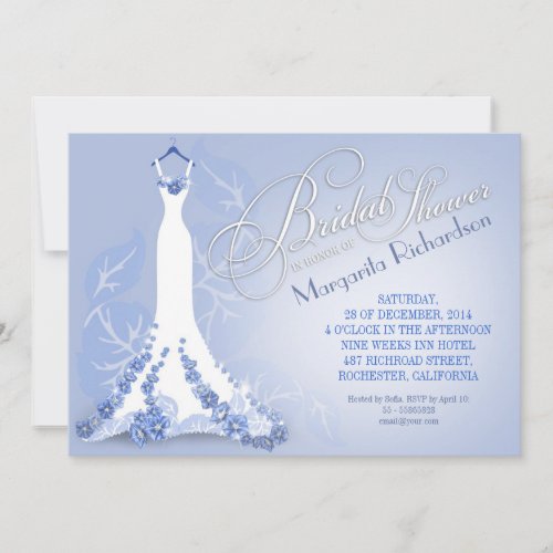 bridal shower invitations with wedding dress