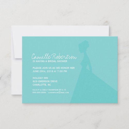 Bridal Shower Invite | Bride Silhouette I |blu