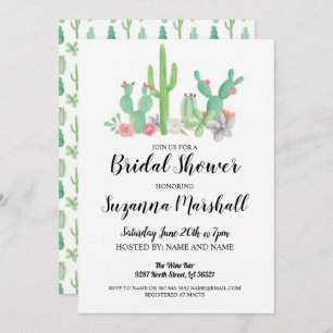 Bridal Shower Invite Cactus Bachelorette Cacti