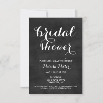 Bridal Shower Invite | Chalkboard Script by Vineyard at Zazzle