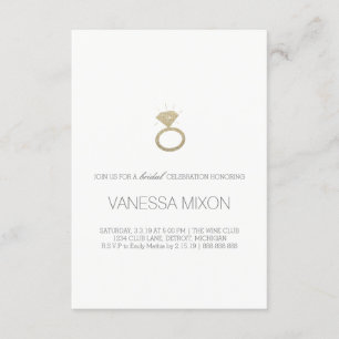Bridal Shower Invite Diamond Ring Fab