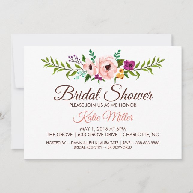 Bridal Shower Invite - Flower Crown III (Front)