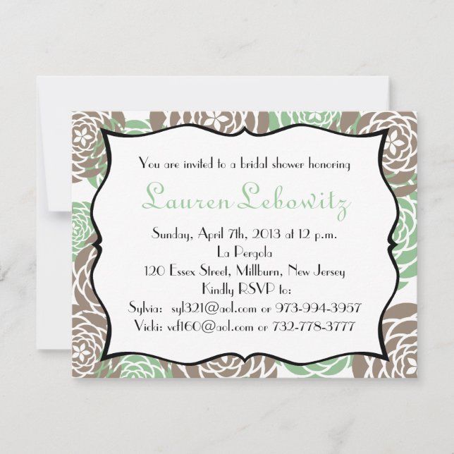 Bridal shower invite for lauren (Front)