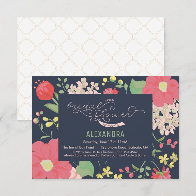 Bridal Shower Invite - Garden, Flowers, Elegant (Front/Back)