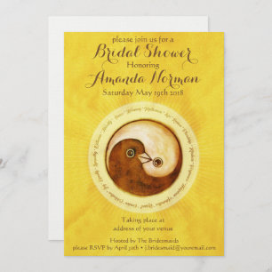 BRIDAL SHOWER INVITE gold doves customizable