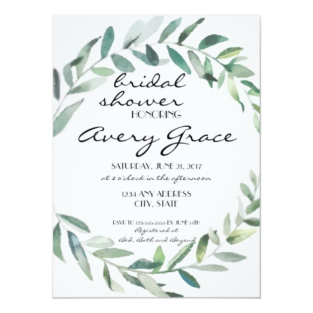 Bridal Shower Invite - Greenery Wedding
