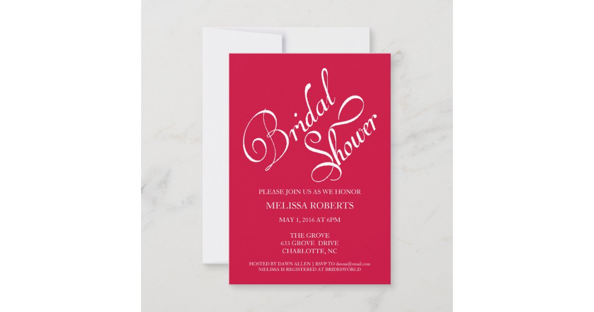 Bridal Shower Invite Script Zazzle