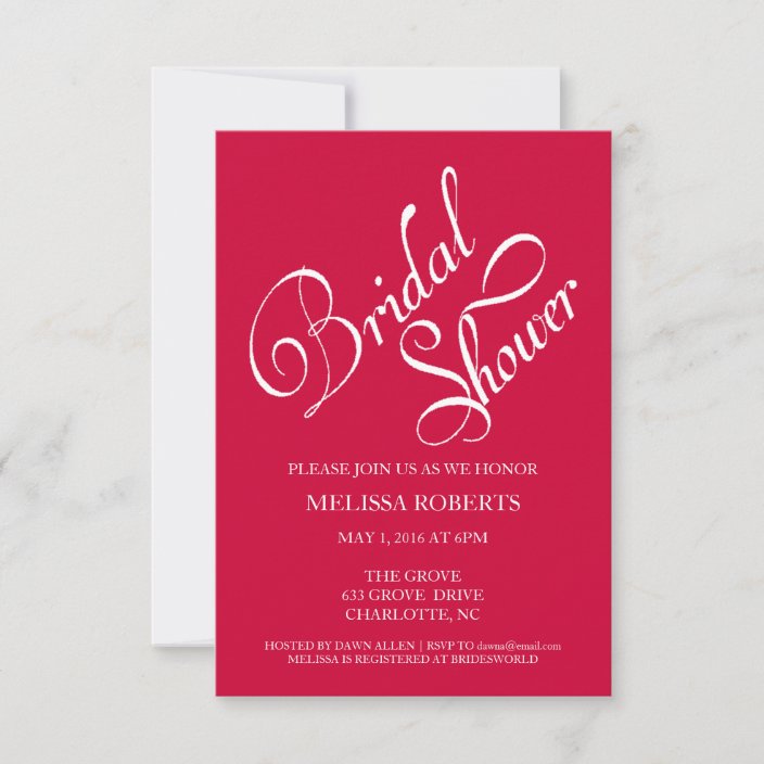 Bridal Shower Invite Script