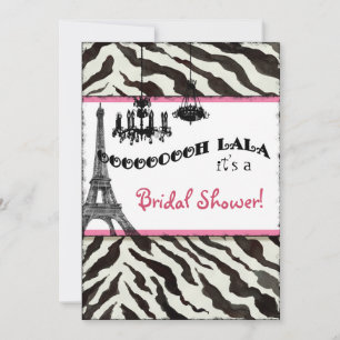 Bridal Shower Invite Zebra, Eiffel Tower